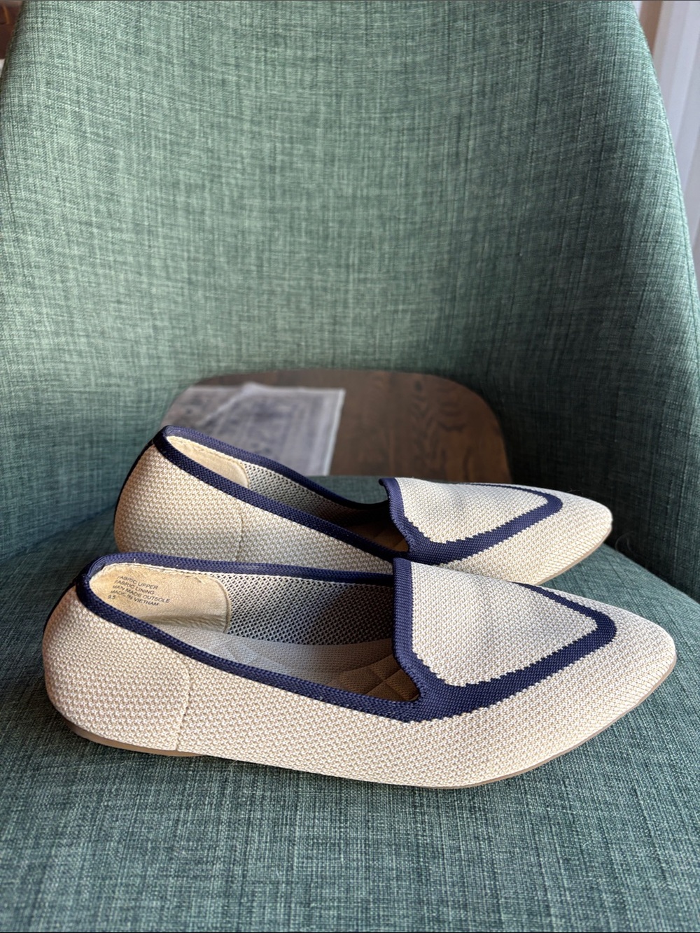 Birdies the blackbird flats loafers eggshell navy  Ballet Flats women 9.5 EUC - Picture 4 of 11